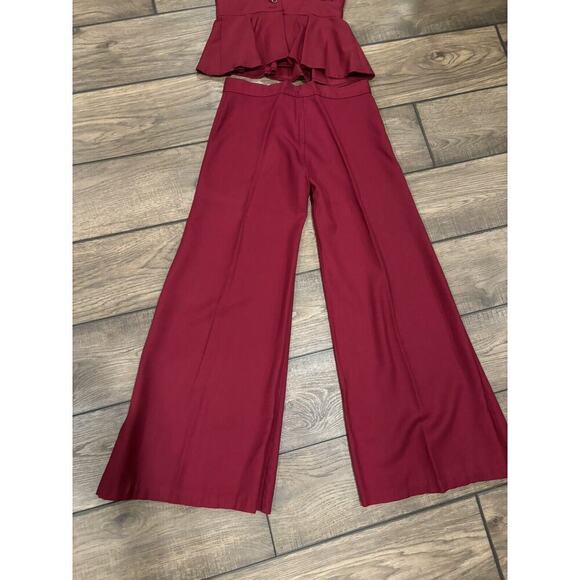 Bobbie Brooks VTG 60s MOD Fairy Wide Leg Flare Pantsuit Ruffle Festival Coquette - Picture 4 of 8